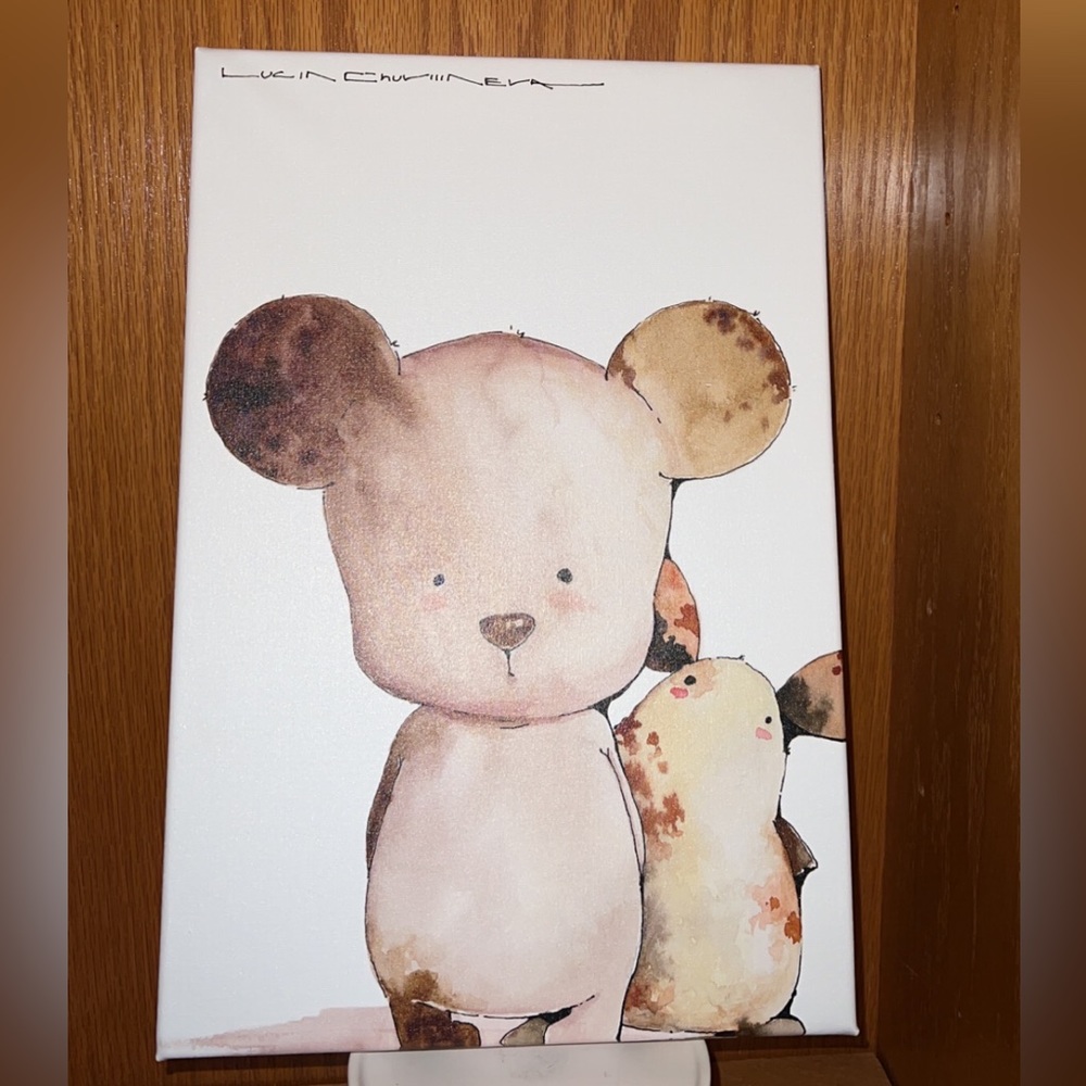 Teddy bear wall canvas kids room nursery new